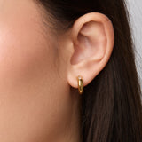 Small Marquise Huggie Clip On Earrings in Gold