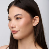 Small Marquise Huggie Clip On Earrings in Silver