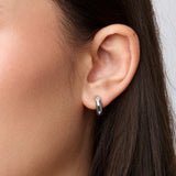 Small Marquise Huggie Clip On Earrings in Silver
