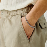 7mm Cuban Chain Bracelet in Silver
