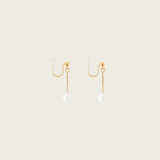 Adriene Pearl Clip On Earrings in Gold