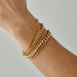 9mm Cuban Chain Bracelet in Gold