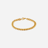 7mm Cuban Chain Bracelet in Gold