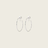 Large Thin Hoop Clip On Earrings in Silver