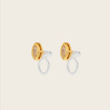 Marquise Stud Clip On Earrings in Gold