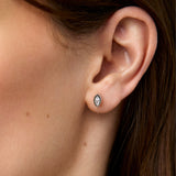 Marquise Stud Clip On Earrings in Silver