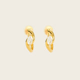 Marquise Swirl Hoop Clip On Earrings in Gold