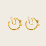 Marquise Swirl Hoop Clip On Earrings in Gold