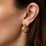 Marquise Swirl Hoop Clip On Earrings in Gold