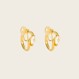 Marquise Swirl Hoop Clip On Earrings in Gold