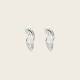 Marquise Swirl Hoop Clip On Earrings in Silver