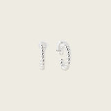 Medium Croissant Hoop Clip On Earrings in Silver