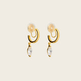 Mini Marquise Hoop Clip On Earrings in Gold