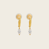 Mini Marquise Hoop Clip On Earrings in Gold
