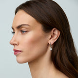 Mini Marquise Hoop Clip On Earrings in Silver