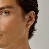 Quilted Huggie Clip On Earrings in Gold