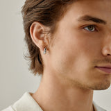 Quilted Huggie Clip On Earrings in Silver