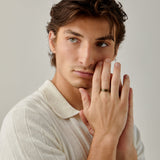 Rough Brushed Band Ring in Gold