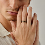 Rough Brushed Band Ring in Gold