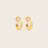 Small Marquise Huggie Clip On Earrings in Gold