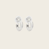 Small Marquise Huggie Clip On Earrings in Silver