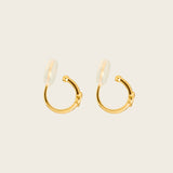 Tiny Marquise Hoop Clip On Earrings in Gold