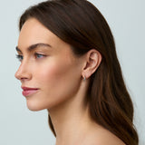 Tiny Marquise Hoop Clip On Earrings in Silver