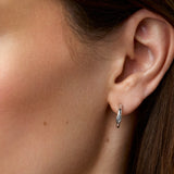 Tiny Marquise Hoop Clip On Earrings in Silver