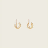 Ribbed Huggie Clip On Earrings in Gold
