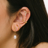 Adriene Pearl Clip On Earrings in Gold