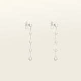 Lune Pearl Clip On Earrings in Silver