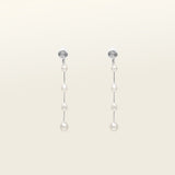 Lune Pearl Clip On Earrings in Silver