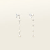 Lune Pearl Clip On Earrings in Silver