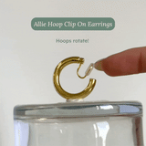 Allie Hoop Clip On Earrings in Gold