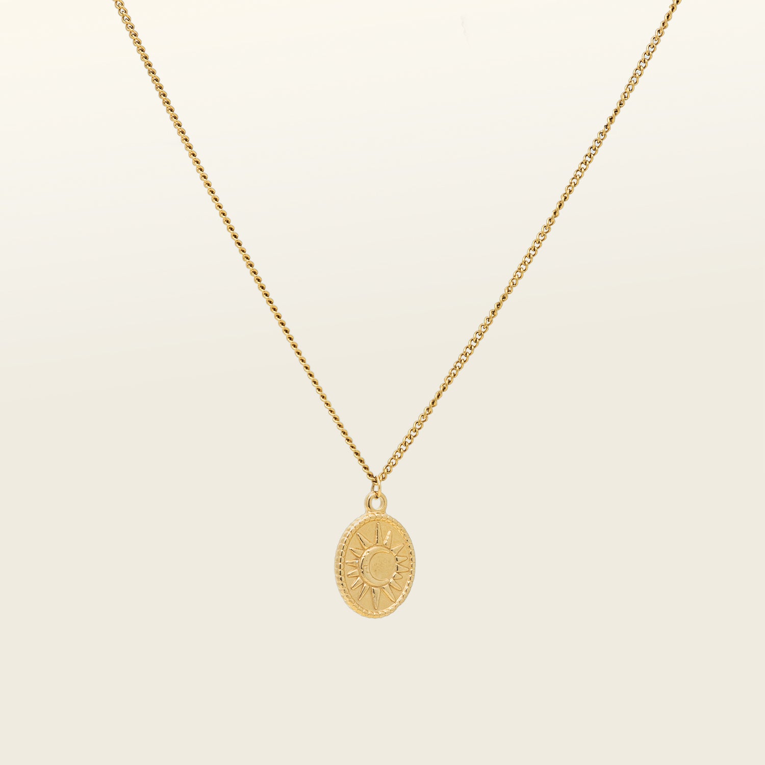 14k Gold Vermeil Gold Coin Necklace - Gold Coin Pendant Necklace