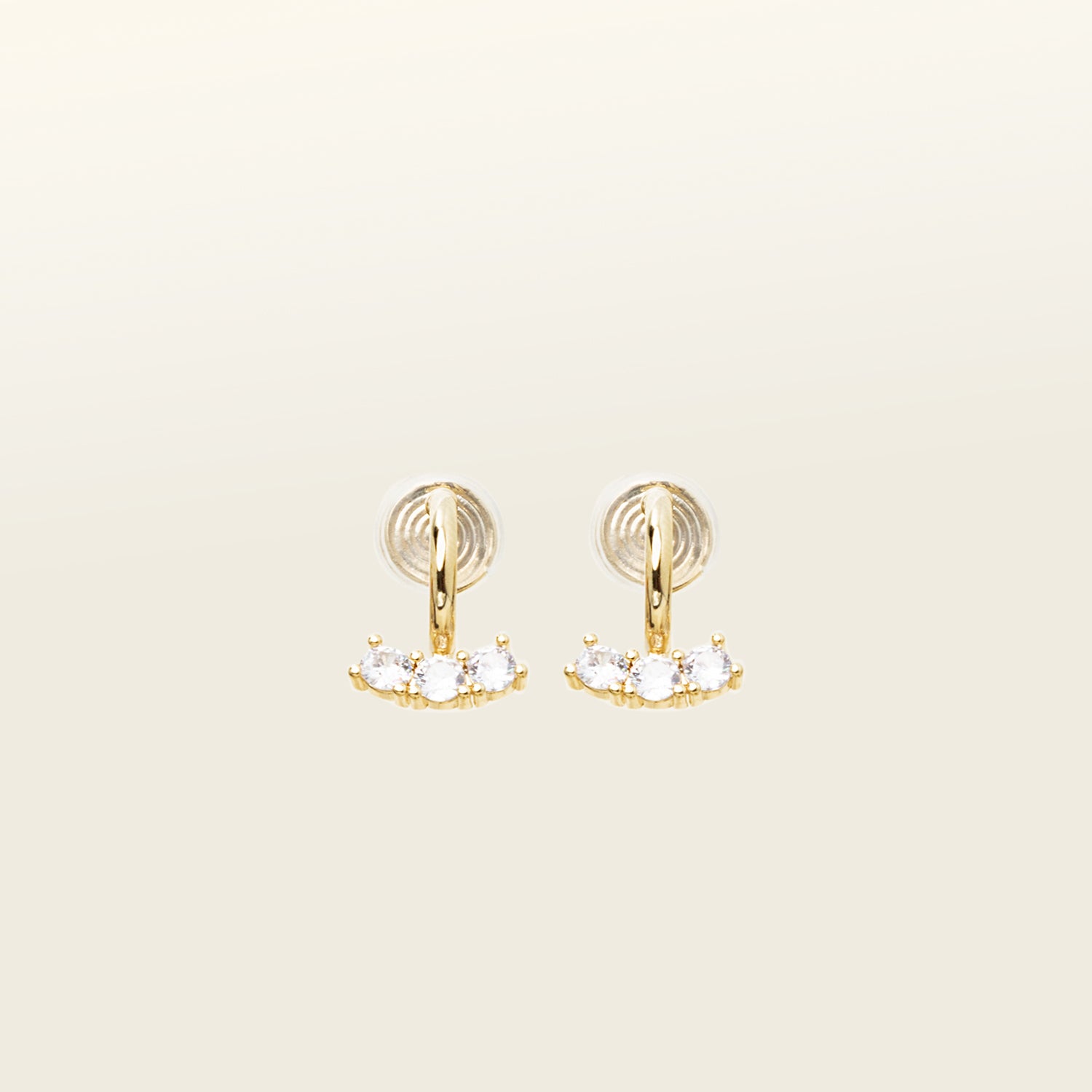 Image of the Juliette Clip-On Earrings offer a medium-strength, secure hold that lasts 24 hours. Easily adjustable with a gentle squeeze, these Mosquito Coil Clip-Ons are ideal for thick/large ears as well as sensitive ears. Crafted with gold-tone plated metal alloy and cubic zirconia, this item is sold as a single pair.