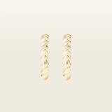 Large Croissant Hoop Clip On Earrings in Gold