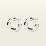 Chunky Hoop Clip On Earrings in Silver