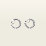 Medium Croissant Hoop Clip On Earrings in Silver