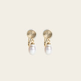 Image of the Elio Clip On Earrings. Designed for all ear types, these elegant earrings provide a secure hold for up to 24 hours. Enjoy unparalleled comfort and style, perfect for those with sensitive or stretched ears. Upgrade your style effortlessly with Elio.