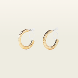 Ribbed Hoop Clip On Earrings in Gold