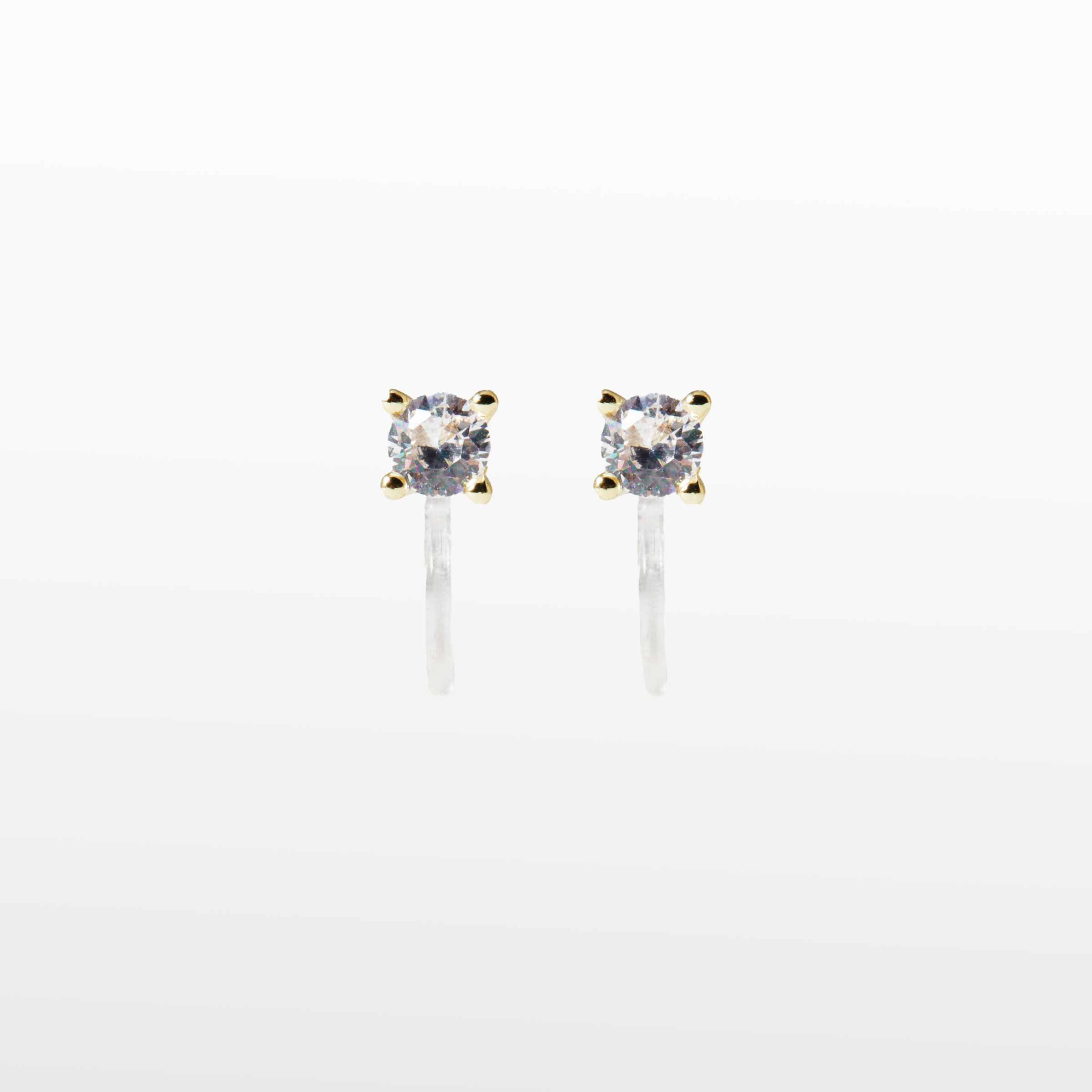 4mm Round Stud Clip On Earrings in Gold