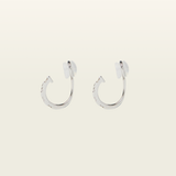 Sydney Pave Clip On Earrings in Silver