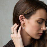 Marquise Stud Clip On Earrings in Gold