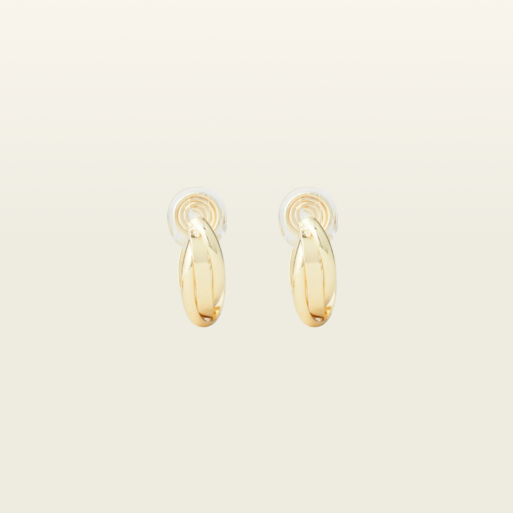 Trinity Hoop Clip On Earrings in Gold