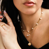 Tina Pearl Necklace in Gold