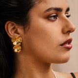 Saffron Clip On Earrings in Gold