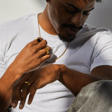 Black Signet Ring in Gold