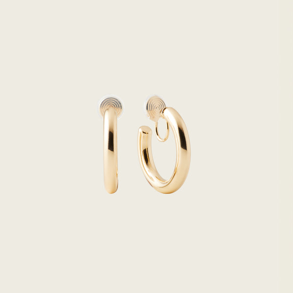 Allie Hoop Clip On Earrings in Gold