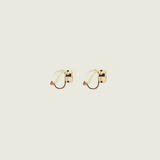 Bezel Stud Clip On Earrings in Gold
